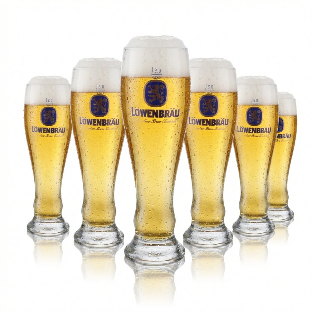 6x Löwenbräu Glas 0,5l Weißbierglas Hefeweizen Gläser Set Brauerei Bayern Gastro