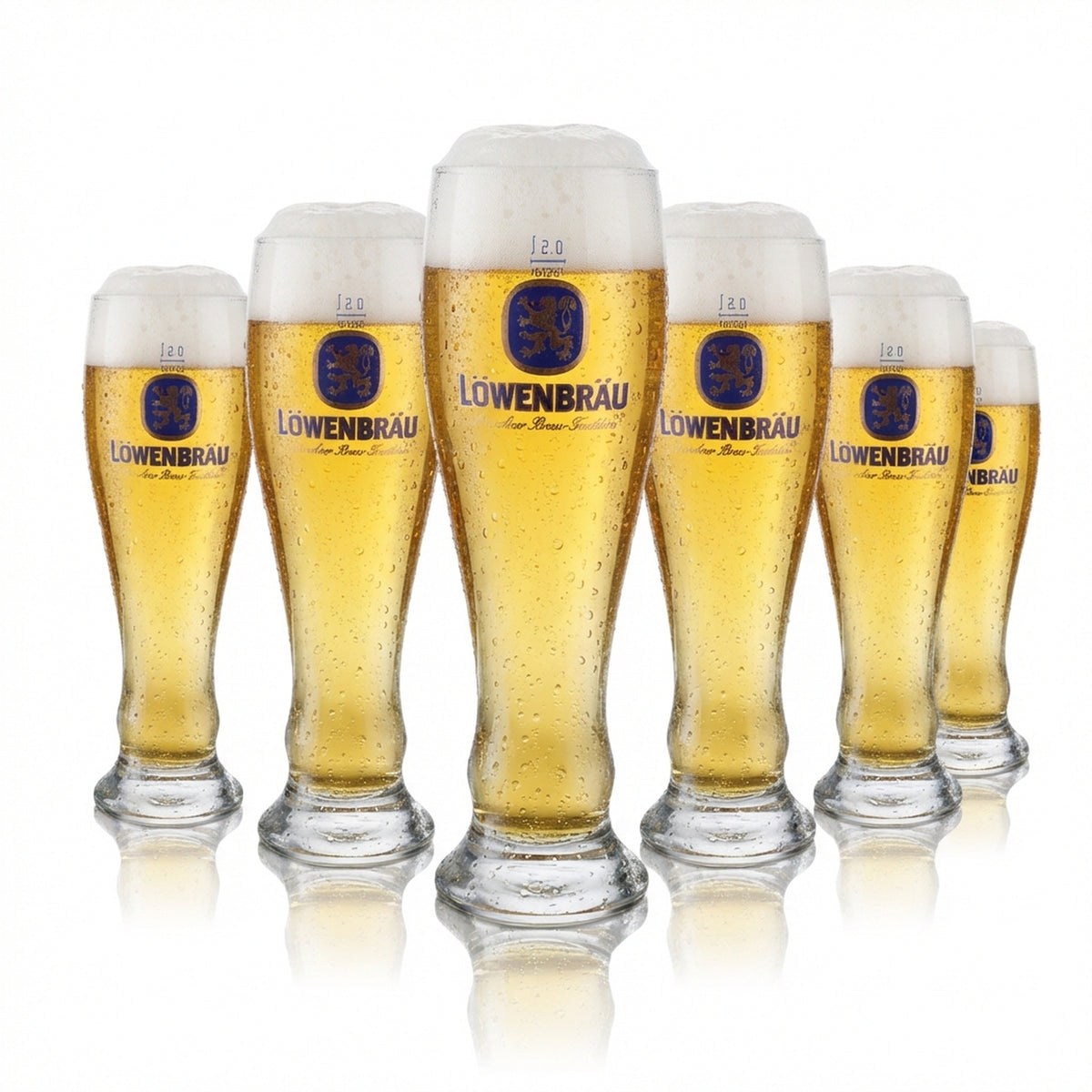 6x Löwenbräu Glas 0,5l Weißbierglas Hefeweizen Gläser Set Brauerei Bayern Gastro