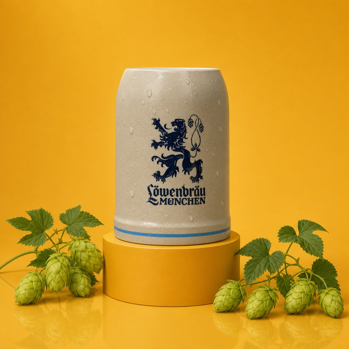 Löwenbräu Tonkrug Glas 0,5l Bierkrug Humpen Seidel Gläser München Brauerei