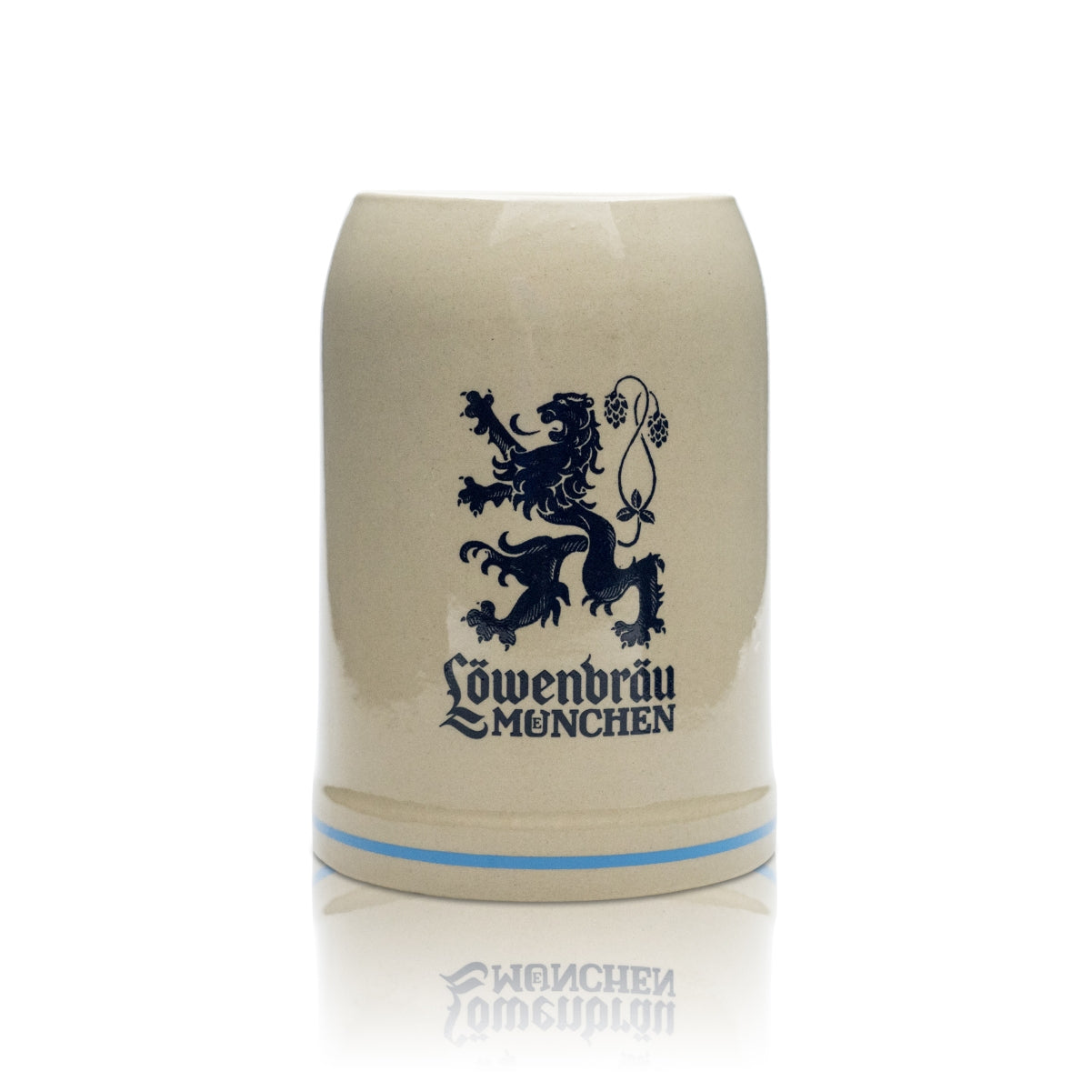 Löwenbräu Tonkrug Glas 0,5l Bierkrug Humpen Seidel Gläser München Brauerei – Ansicht 2