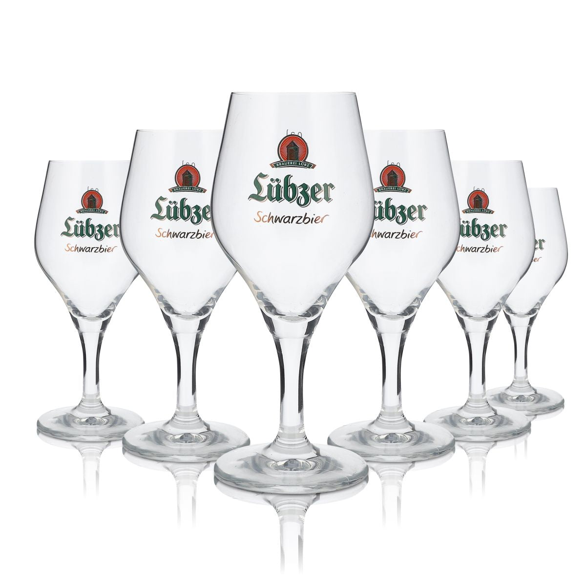 6x Lübzer Glas 0,3l Bierglas Gran Cru Pokal Schwarzbier Gläser Set Brauerei