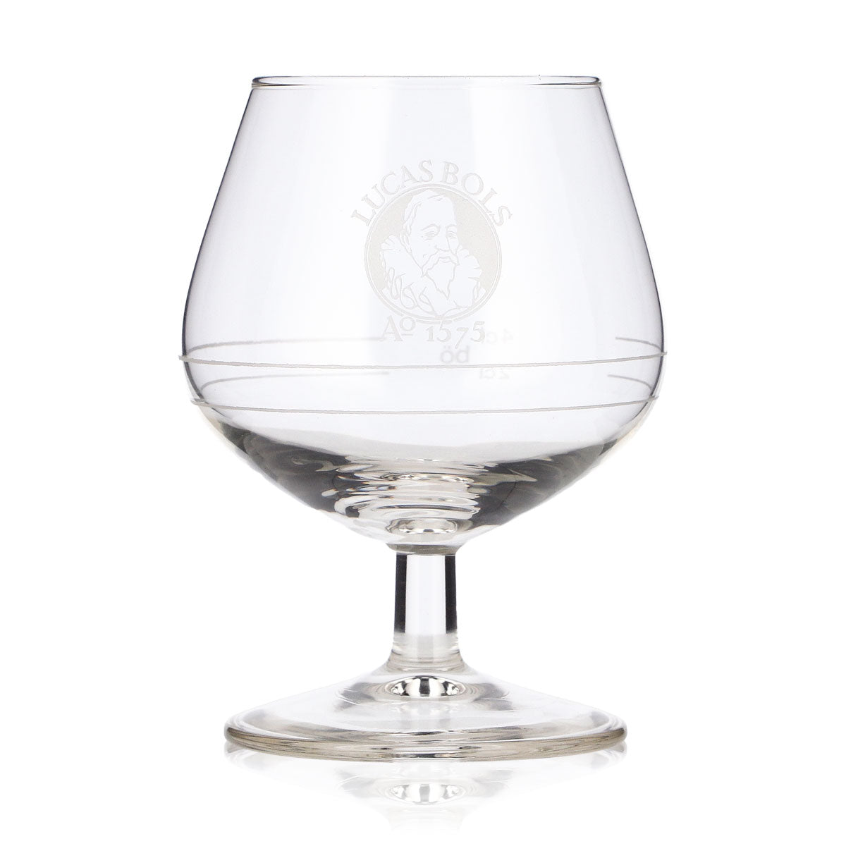 6x Lucas Bols Likör Glas 2cl + 4cl Tulpe weißes Logo Böckling Bierglas – Ansicht 2