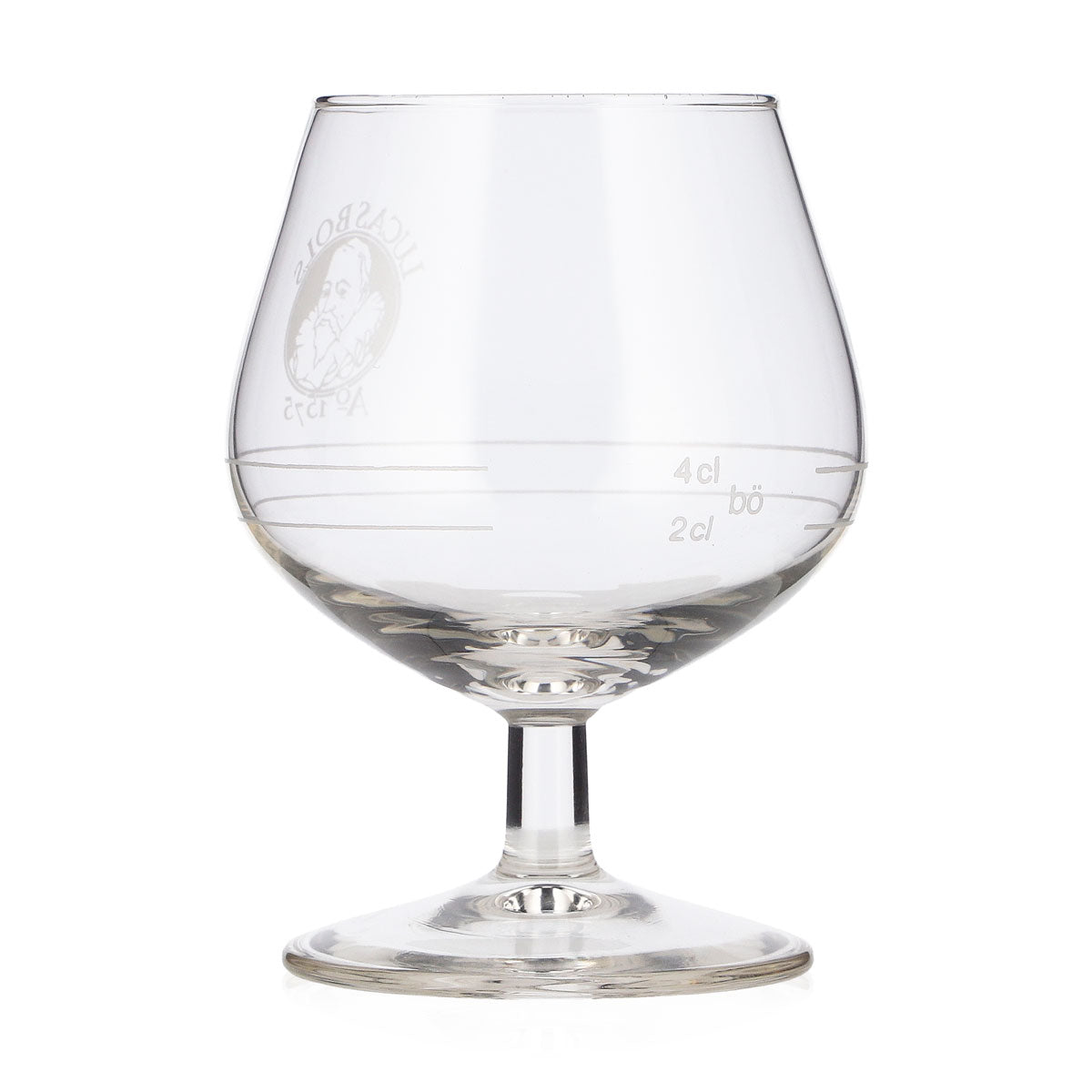 6x Lucas Bols Likör Glas 2cl + 4cl Tulpe weißes Logo Böckling Bierglas – Ansicht 4