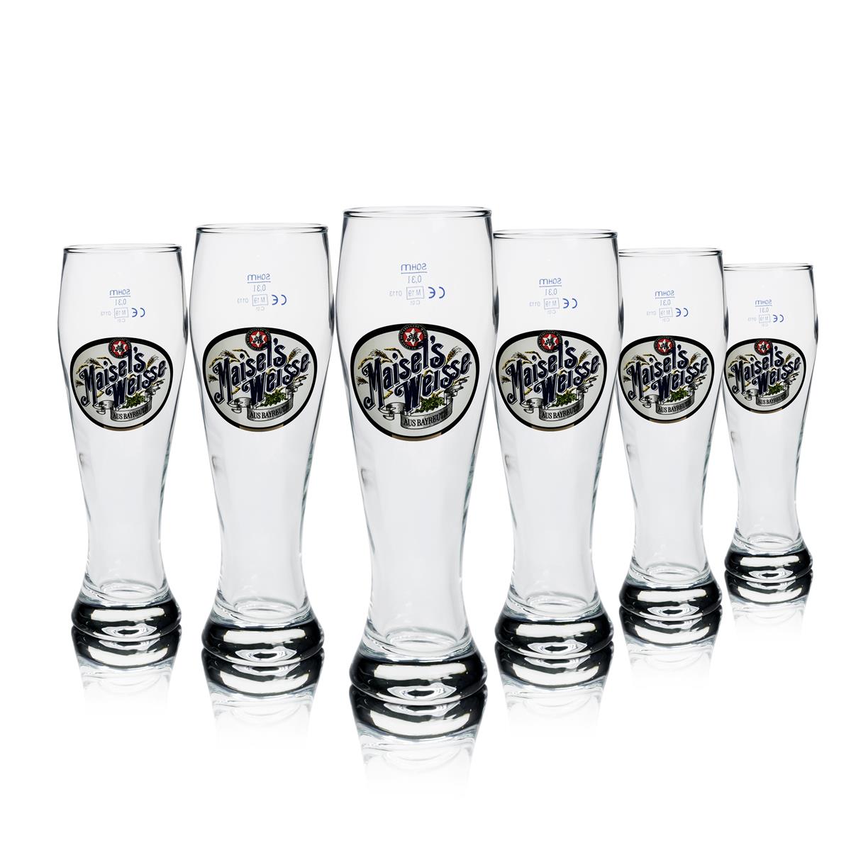 6x Maisels Weisse Weißbier Glas 0,3l Hefe Kristall Weizen Gläser Gastro Geeicht – Ansicht 2