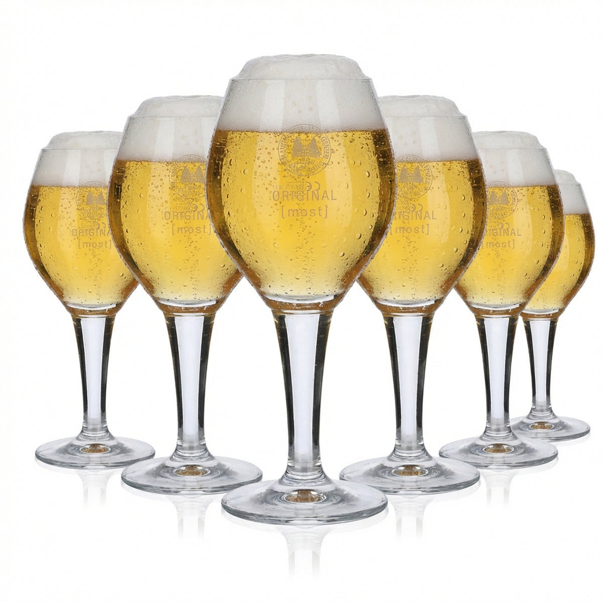 6x Manufaktur Jörg Geiger Glas 0,3l Pokal Tulpe Gläser Set Original Most Gastro