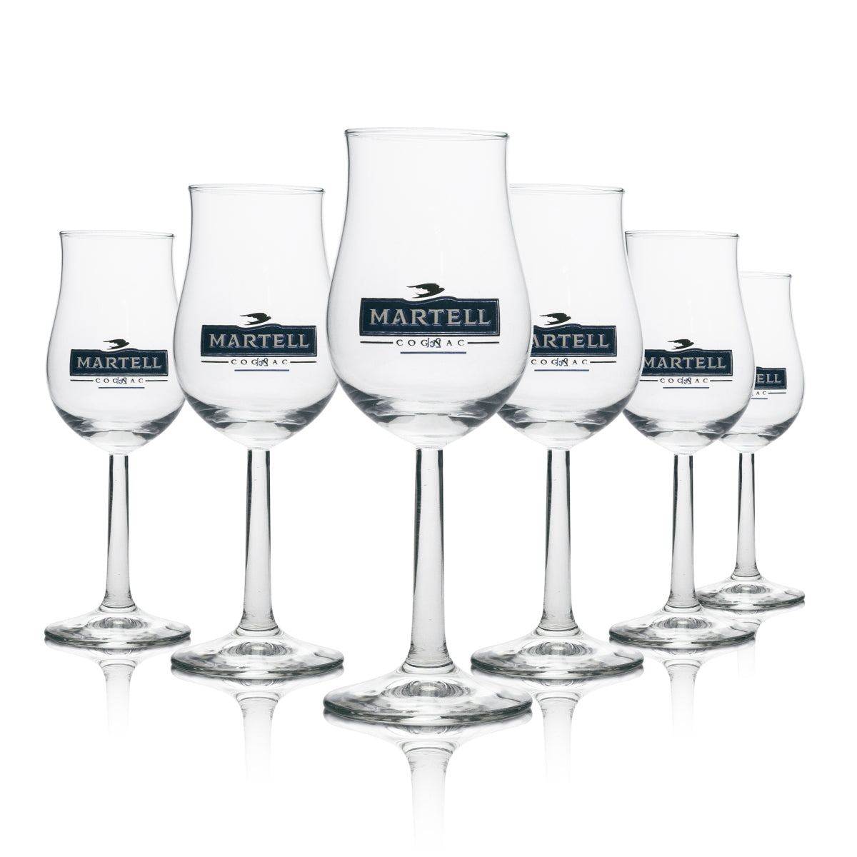 6x Martell Cognac Glas Tastingglas rastal