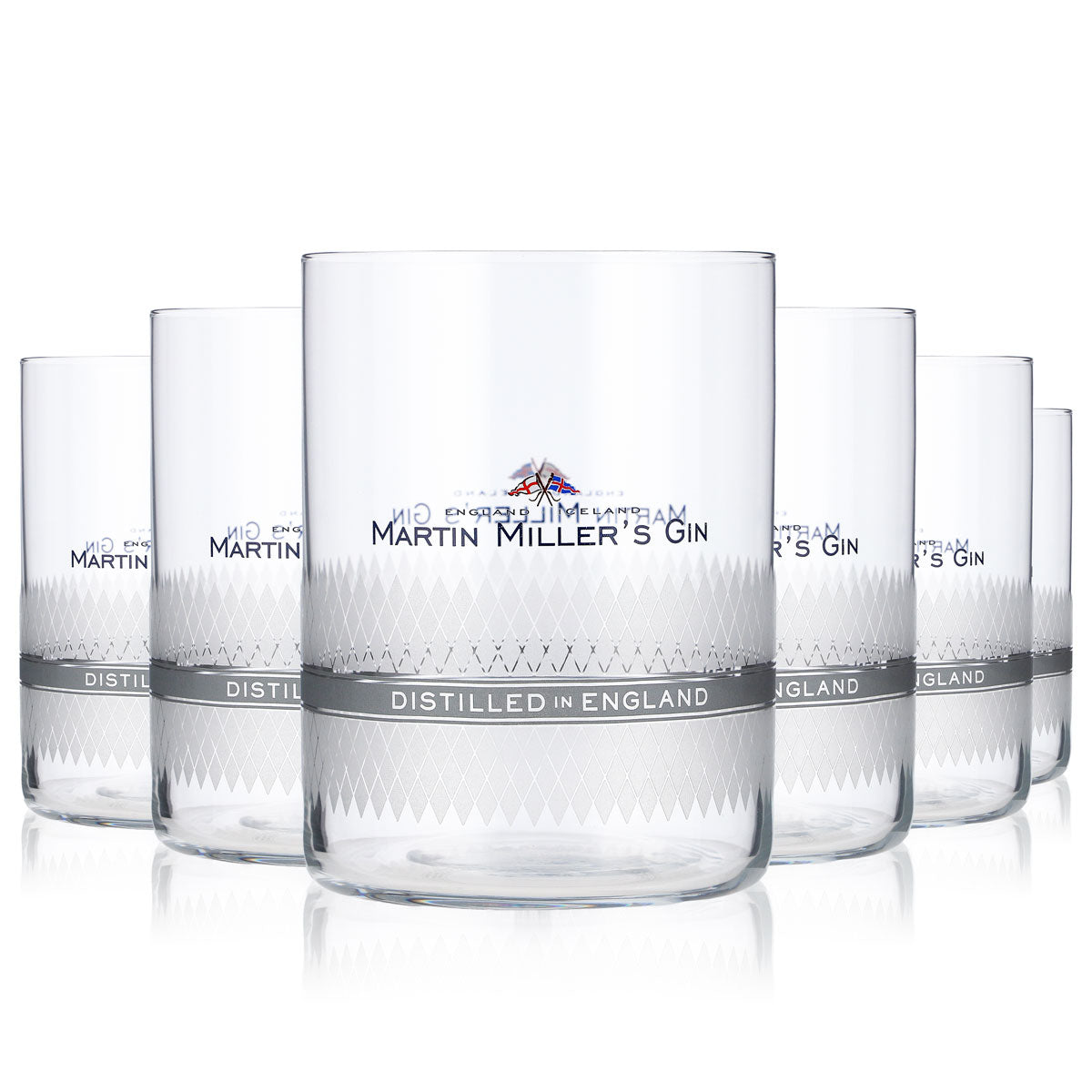 6x Martin Miller´s Gin Glas 0,46l Tumbler Gingläser Satiniertes Muster – Ansicht 6