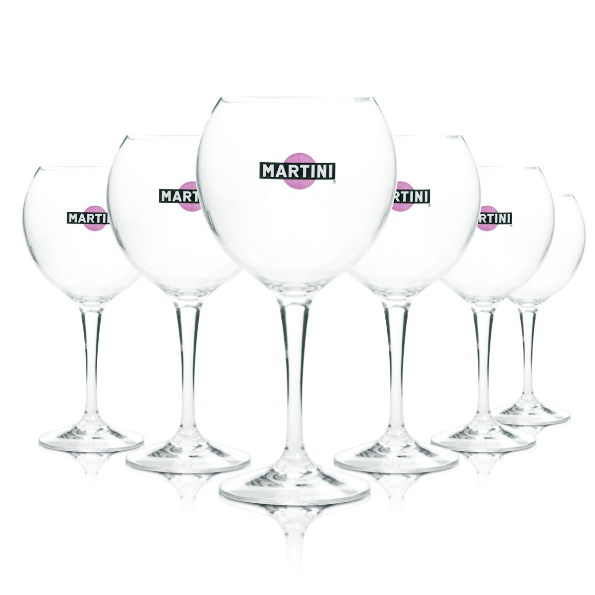 6x Martini Kunststoff Glas 0,3l Ballon Gläser Mehrweg Garten Camping Outdoor Bar