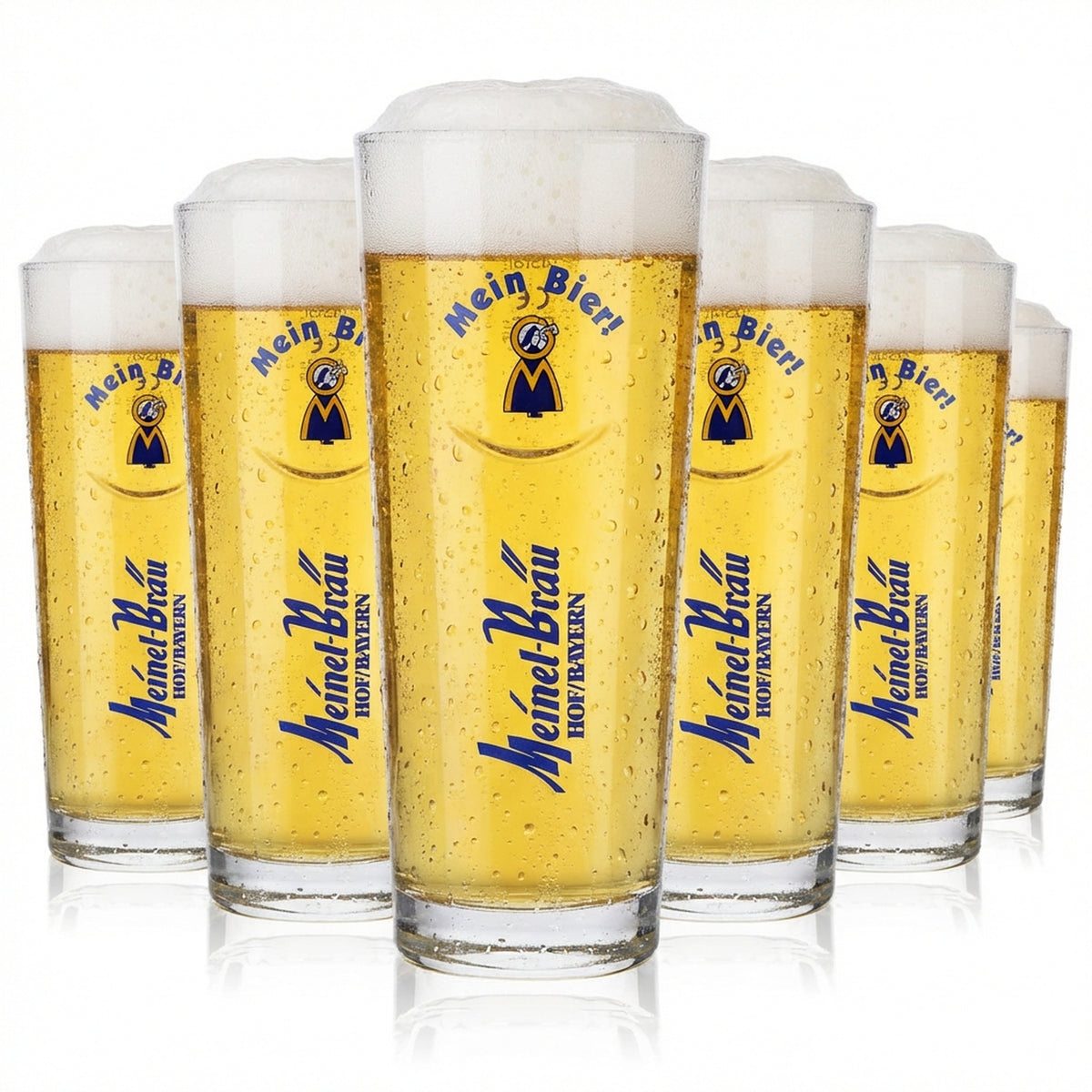 6x Meinel Bräu Bier Glas Biergläser Gläser 0,3l Willi Becher Rastal