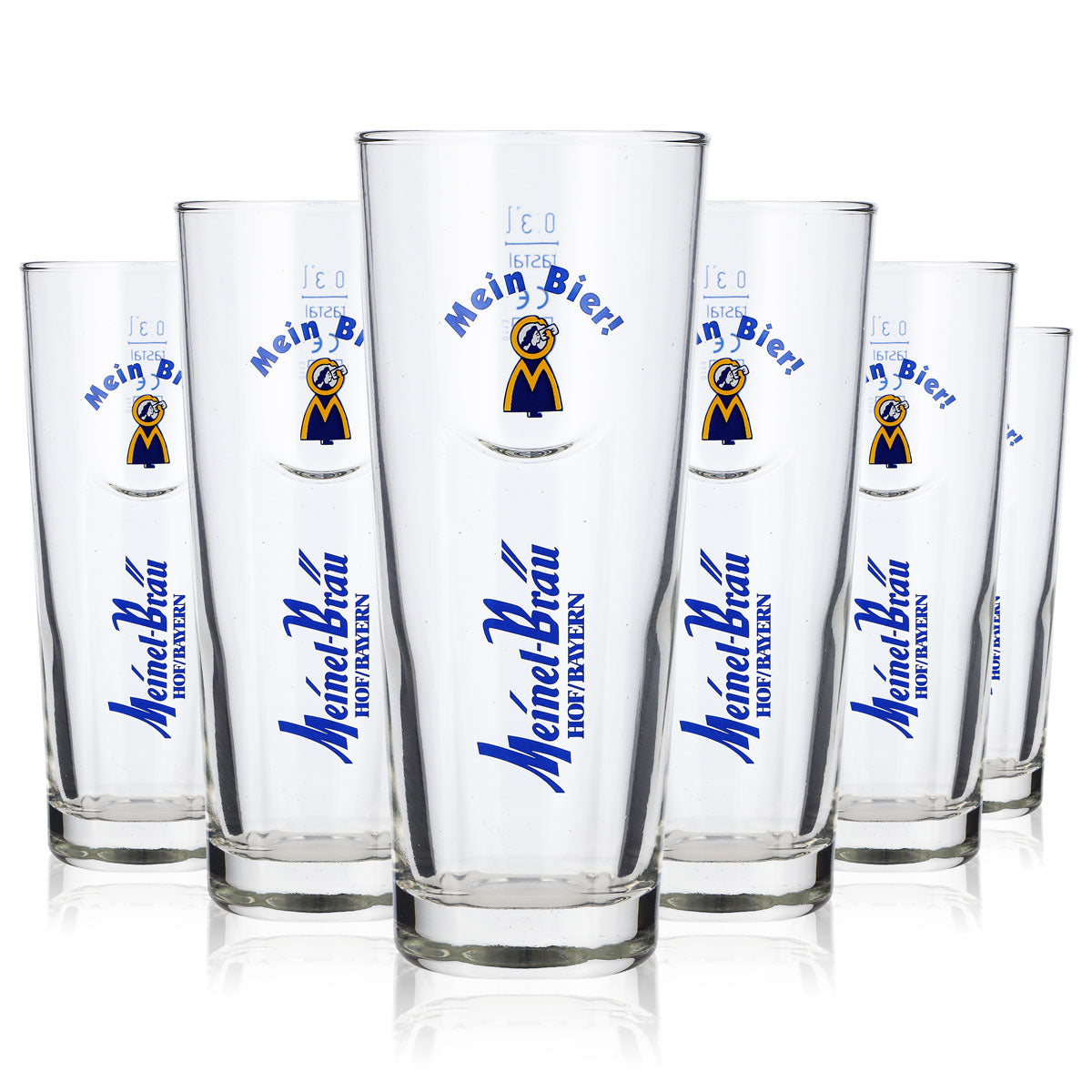 6x Meinel Bräu Bier Glas Biergläser Gläser 0,3l Willi Becher Rastal – Ansicht 5