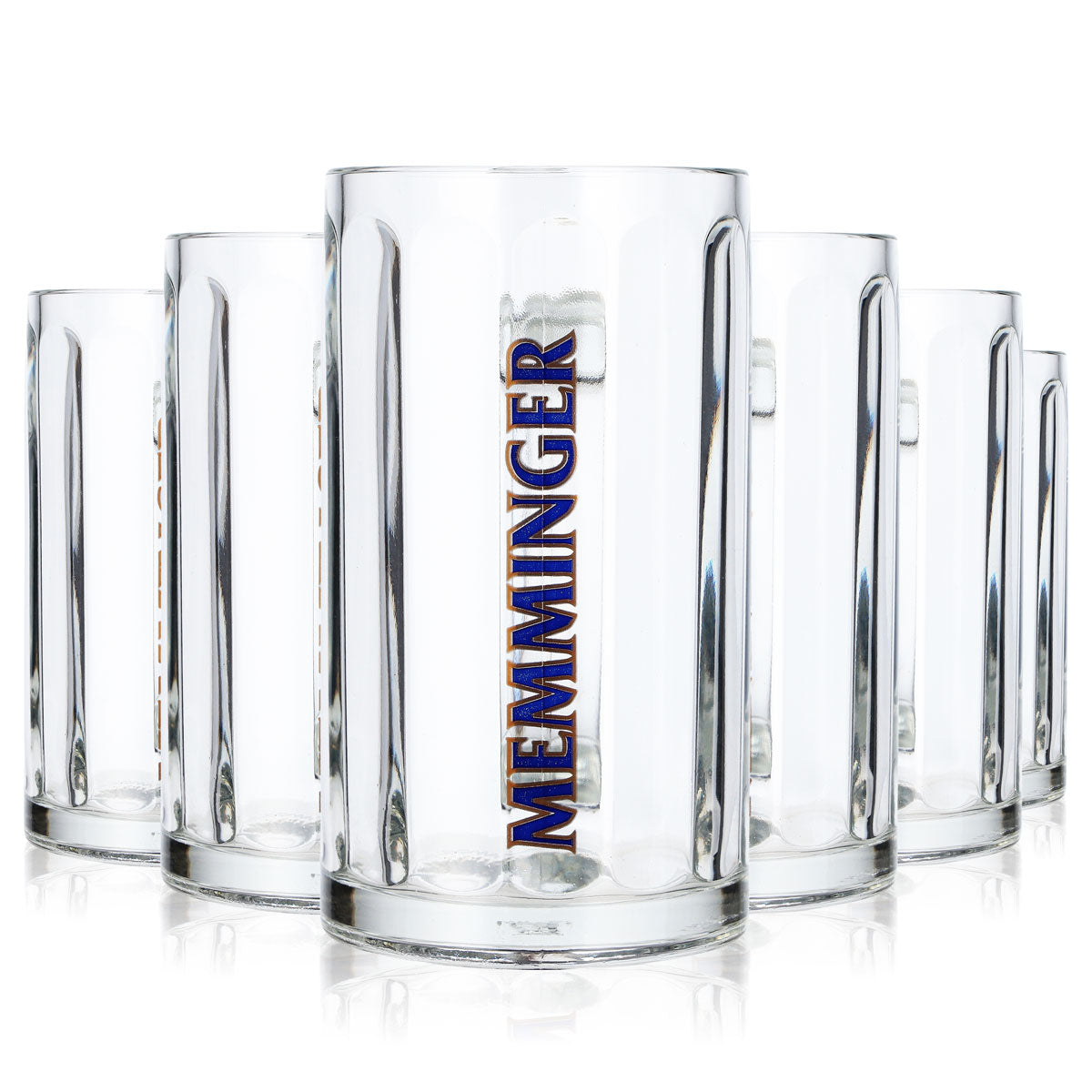 6x Memminger Bier Glas 0,4l Krug Rastal Glückauf (6er Set)