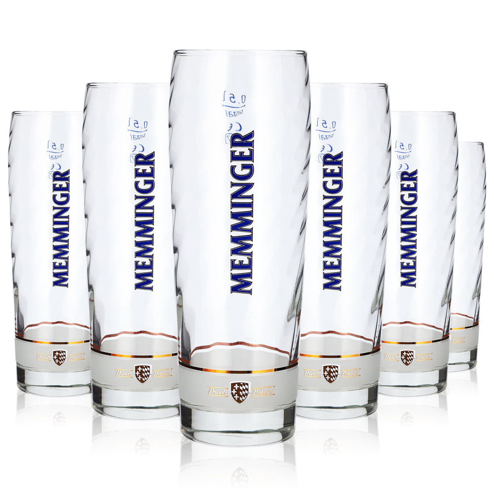 6x Memminger Bier Glas 0,5l Becher Rastal Bistro Bierglas Willibecher (6er Set)