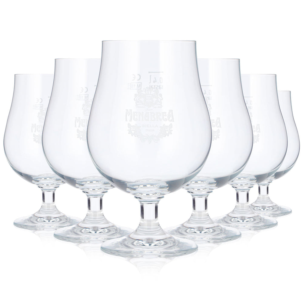 6x Menabrea Bier Glas 0,4l Pokal Rastal Lüttich (6er Set)