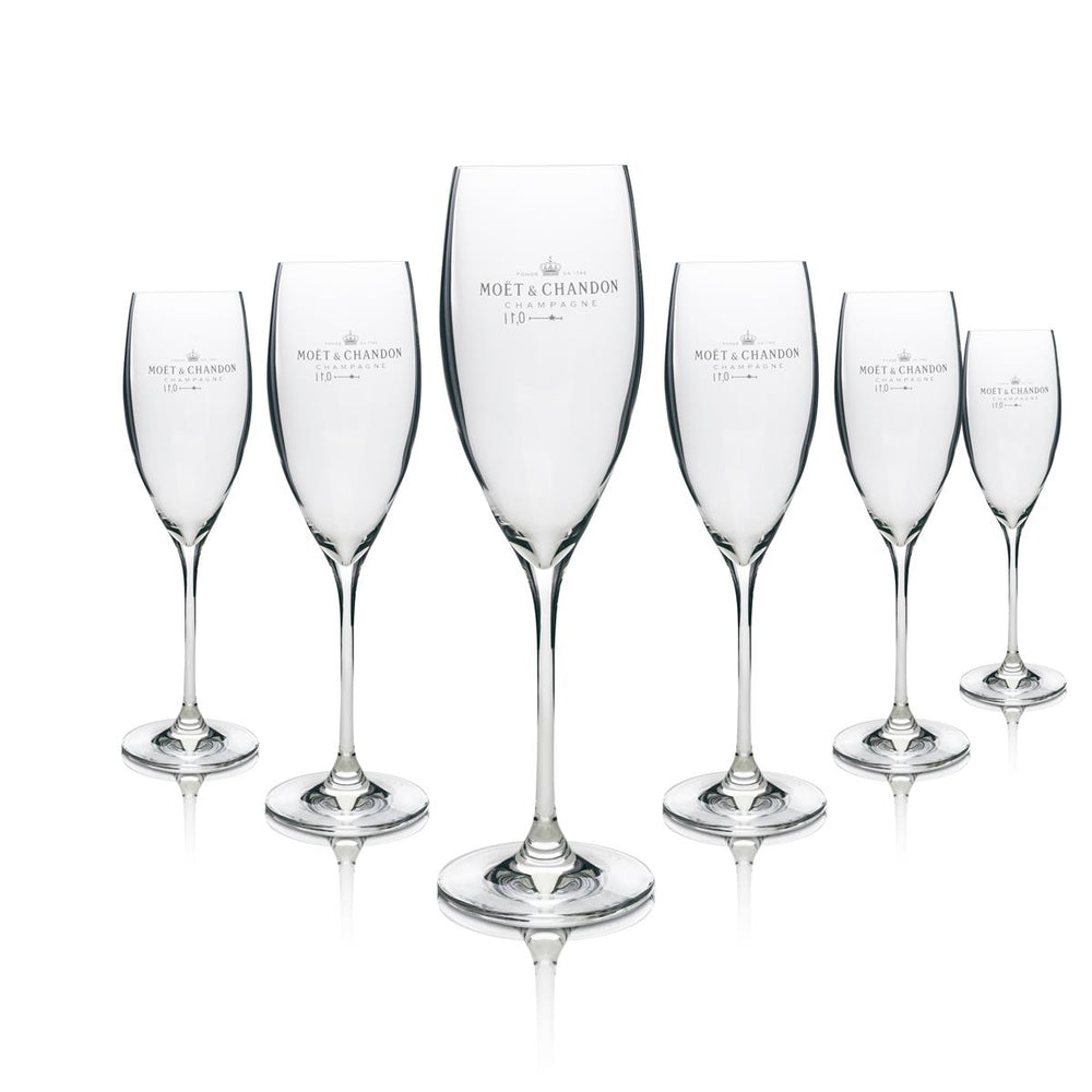 6x Moet Chandon Glas 0,1l Champagner Flöte Imperial Flute Kelchglas Sekt Secco