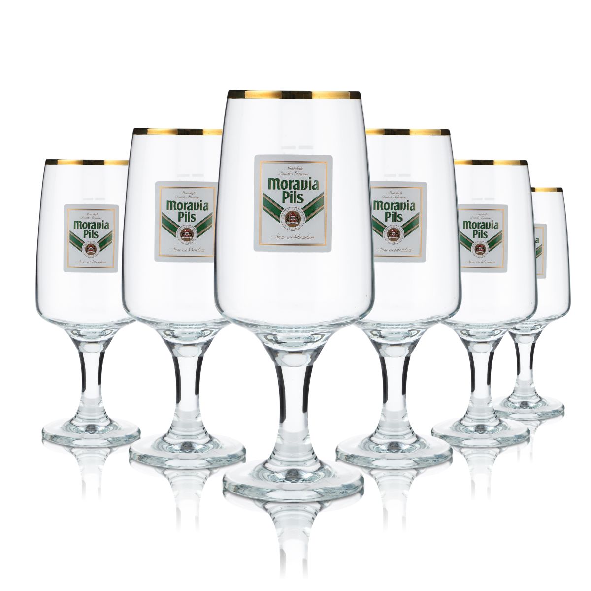 6x Moravia Glas 0,25l Bierglas Colani Pokal Tulpe Gläser Set Brauerei Gastro