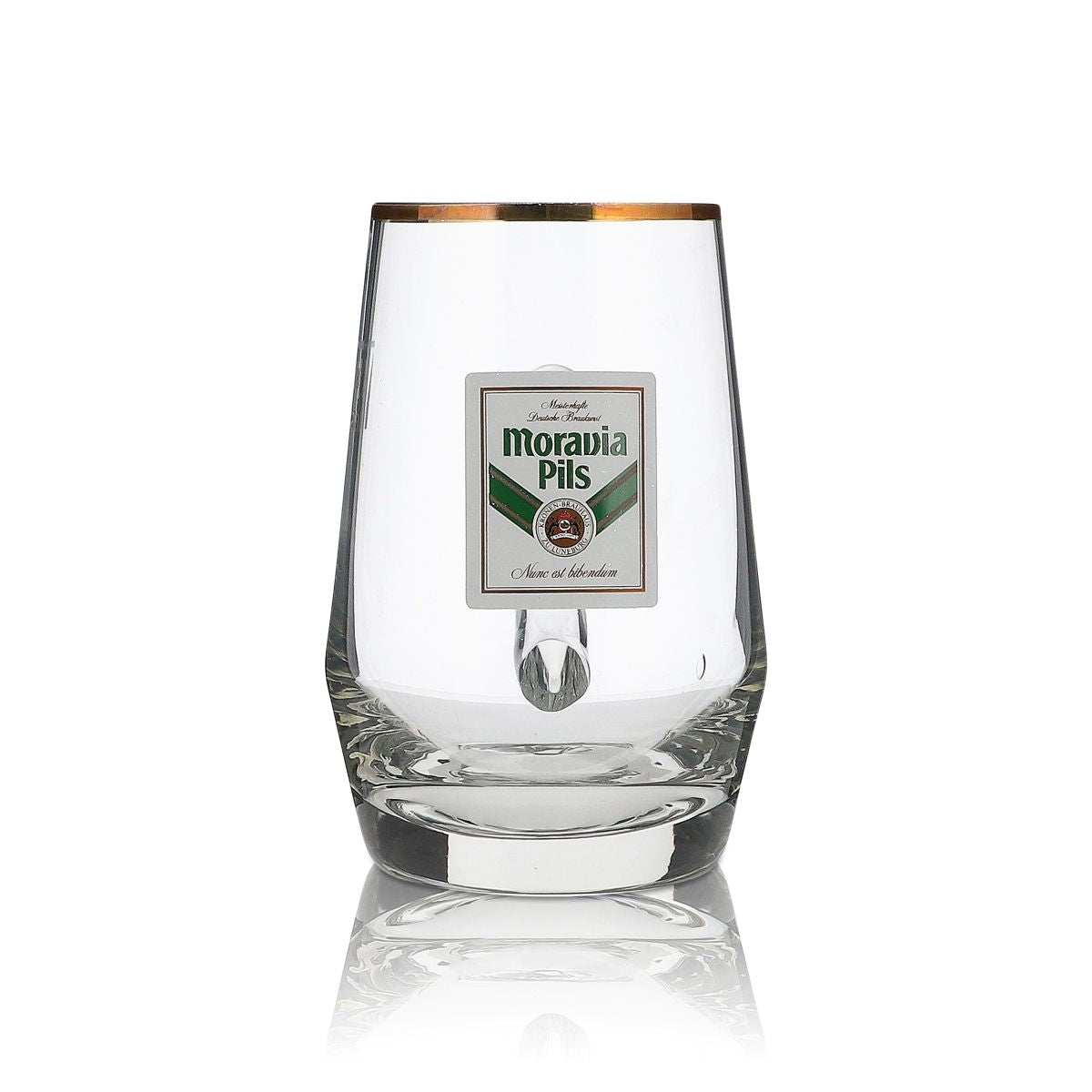 6x Moravia Glas 0,3l Bierkrug Goldrand Höhr Grenzhausen Gläser Set Brauerei – Ansicht 2