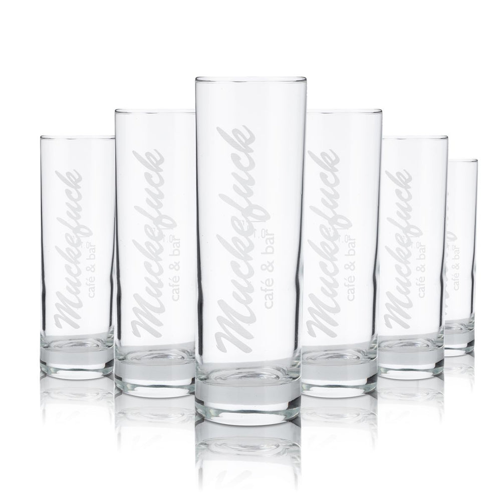 6x Muckefuck Glas 0,22l Longdrink Cocktail Kaffeeglas Gläser Set Bistro Cafe