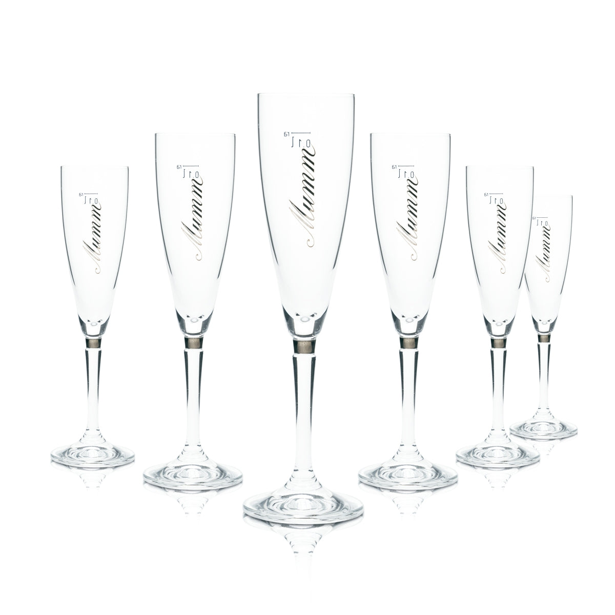 6x Mumm Sekt Glas 0,1l Flöte Schale Prosecco Champagner Stil Gläser G.H. Gastro