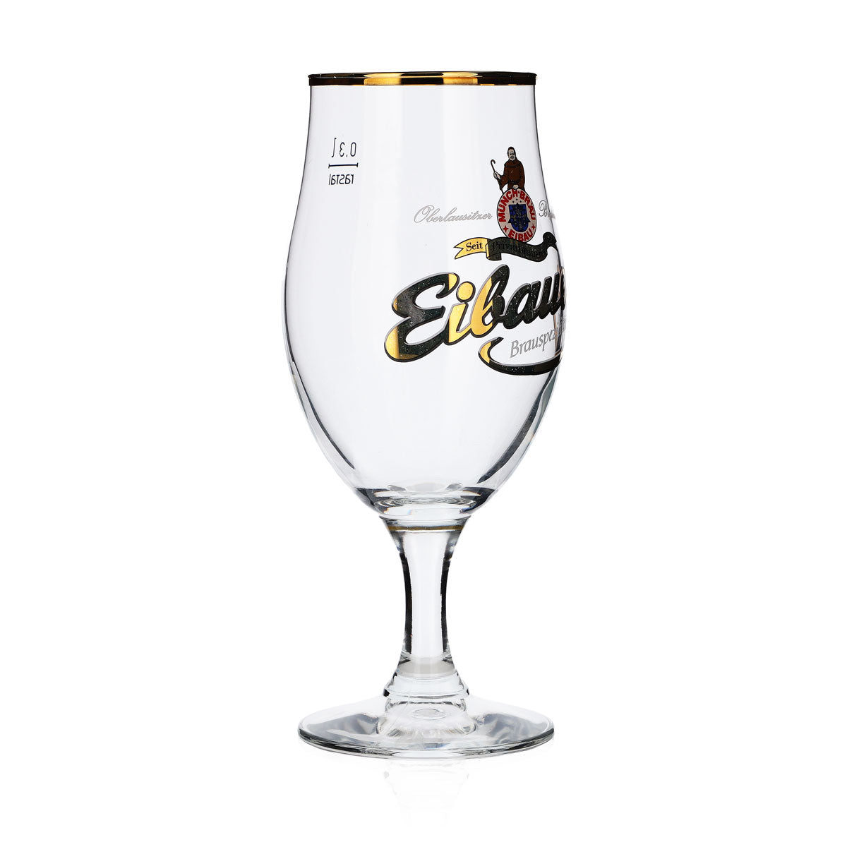 6x Münchbräu Eibau Bier Glas 0,3l Pokal Goldrand "Eibauer Brauspezialitäten" – Ansicht 3