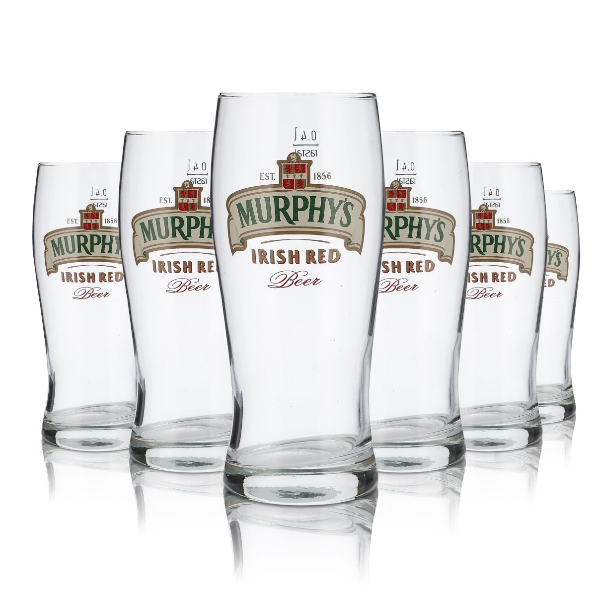 6x Murphys Bier Glas 0,4l Biergläser Irish Pint Glas Bierglas Irish Red – Ansicht 2