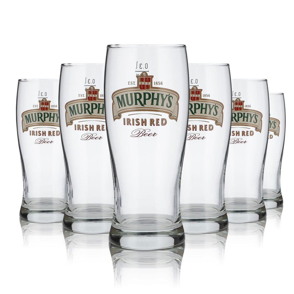 6x Murphys Glas 0,3l Irish Stout Irish Red Beer Pint Bier Gläser Set Brauerei