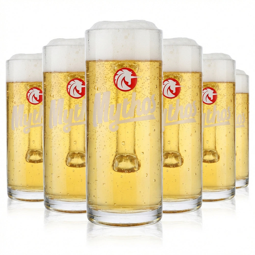 6x Mythos Bier Glas 0,5l Krug Bierseidel Bierhumpen Bierkrüge