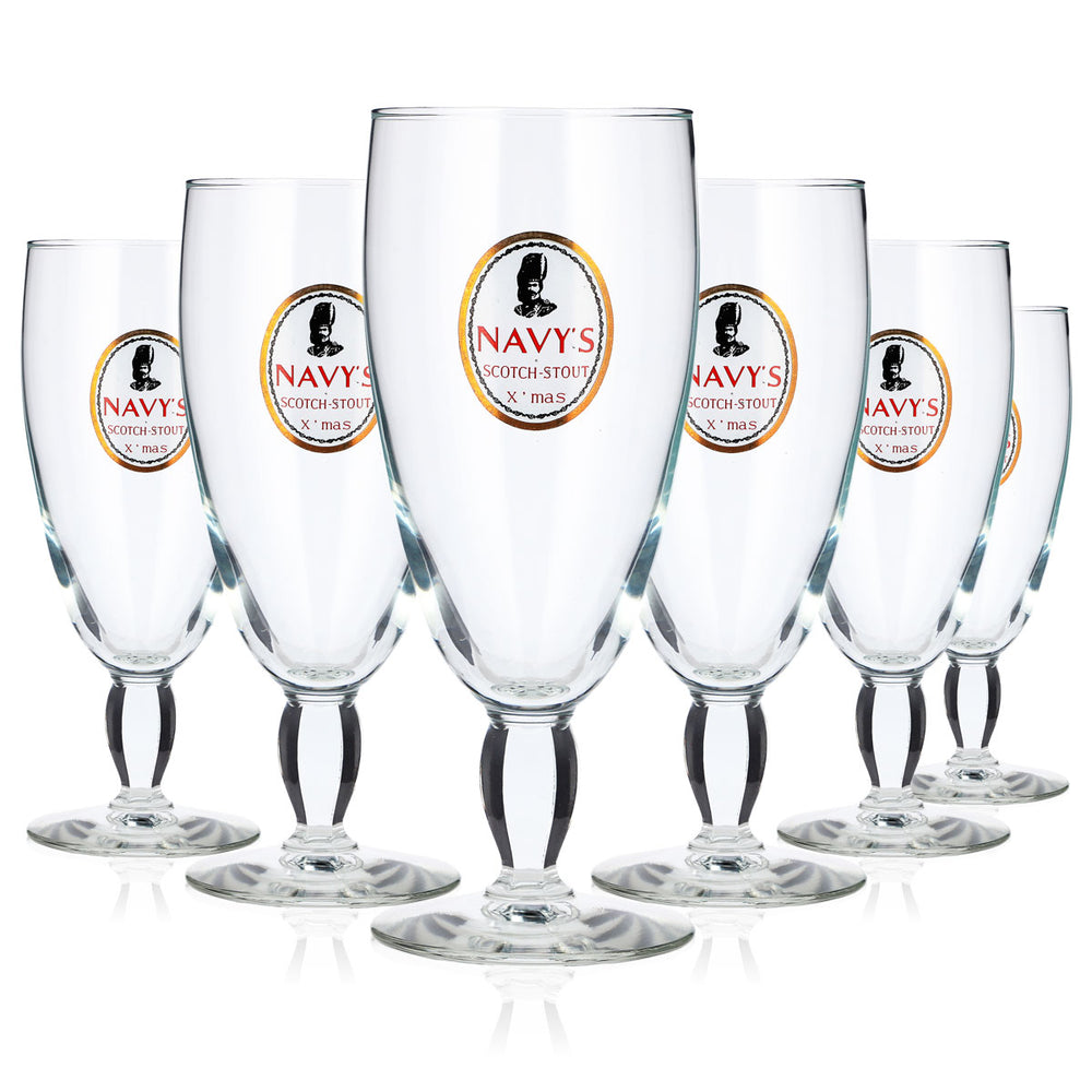 6x Navy`s Bier Glas 0,32l Pokal X ` mas