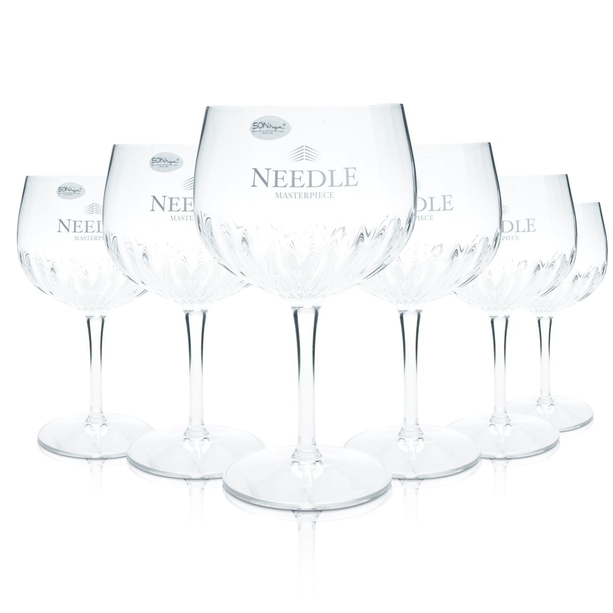 6x Needle Gin Glas 0,8l Ballonglas Gin Tonic Relief Aperitifglas Gläser Set