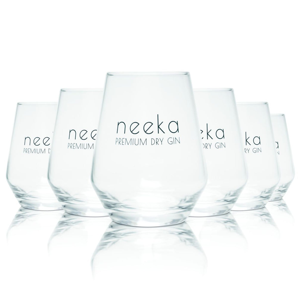 6x Neeka Gin Glas 0,38l Tumblergläser Longdrink Gin Tonic Gläser Set Aperitif