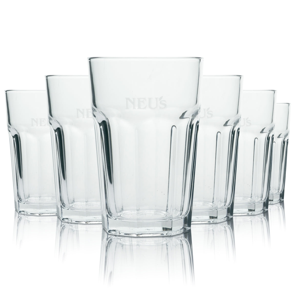 6x Neu's Saft Glas 0,4l Becher Relief Grantiy Gläser Schorle Cocktail Longdrink