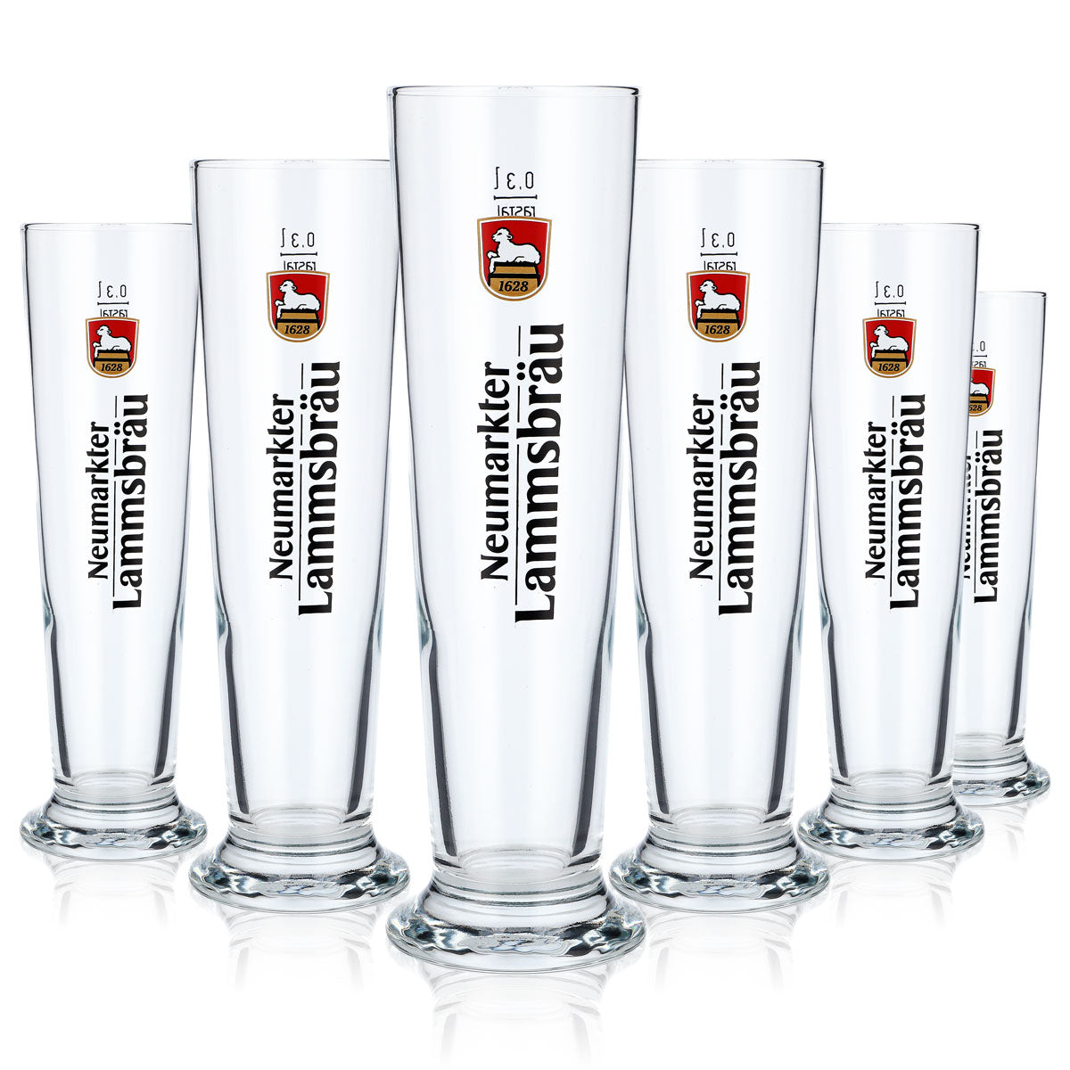 6x Neumarkter Lammsbräu Bier Glas 0,3l Biergläser Stange Rastal Basic – Ansicht 5
