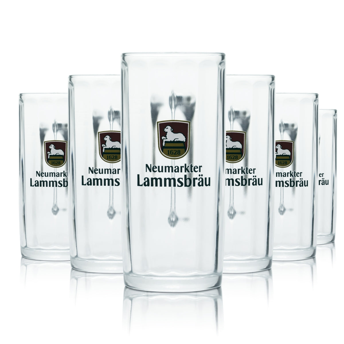 6x Neumarkter Lammsbräu Glas 0,25l Bier Krug Gläser Brauerei Gastro Geeicht