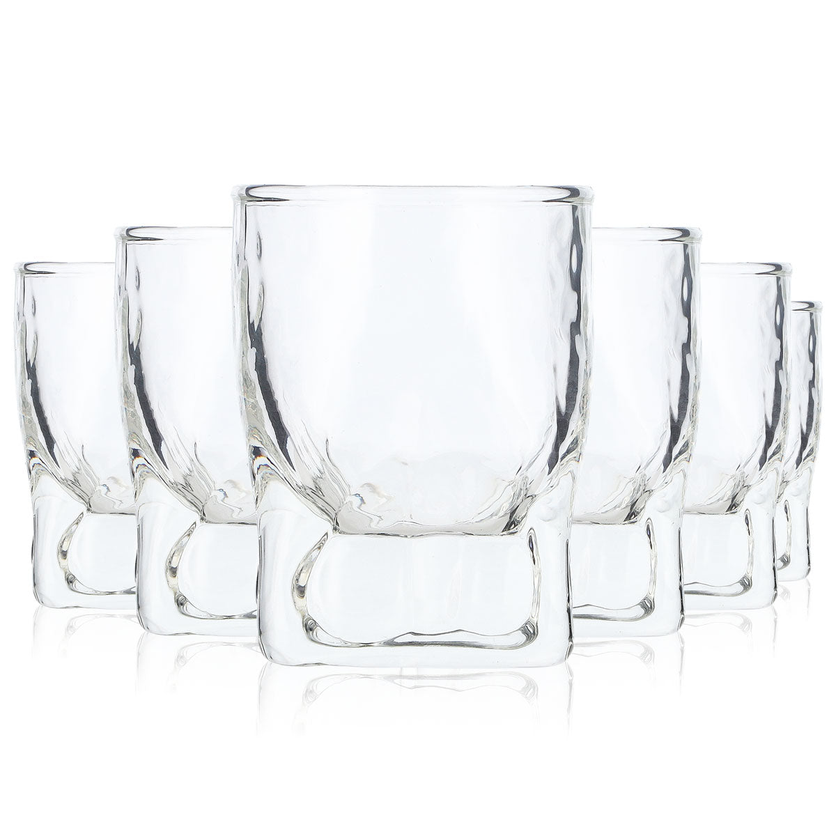 6x No Branding Glas 4cl Stamper Kurzer Shotglas Maserung