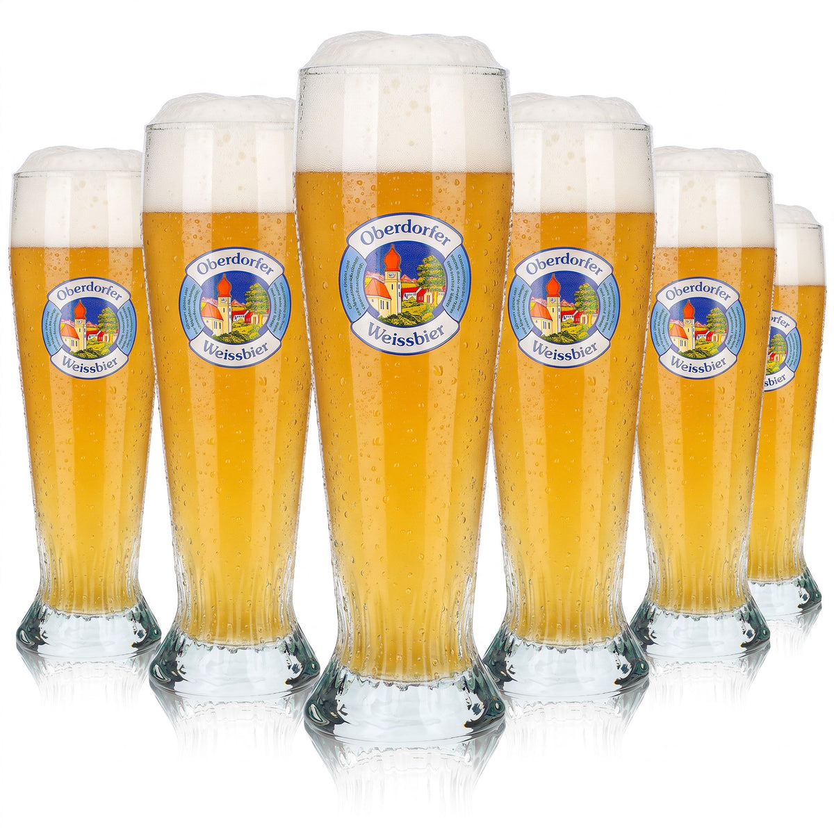 6x Oberdorfer Bier Glas Pokal 0,3l Weissbier Relief Sahm (6er Set)