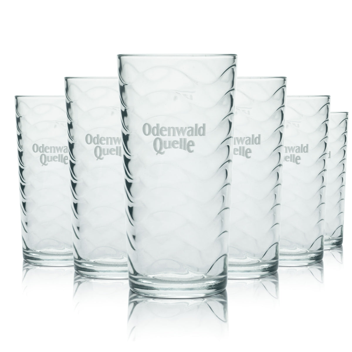 6x Odenwald Quelle Glas 0,2l Kontur Relief Becher Gläser Mineral Wasser Spudel