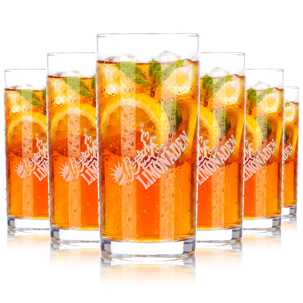 6x Osta Saft Glas 0,2l Becher Weißes Logo Osta Limonaden