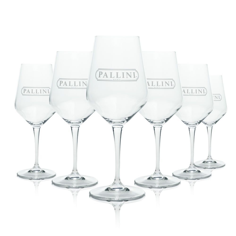 6x Pallini Limoncello Glas 0,4l Wein Gläser Aperitif Cocktail Longdrink Stiel