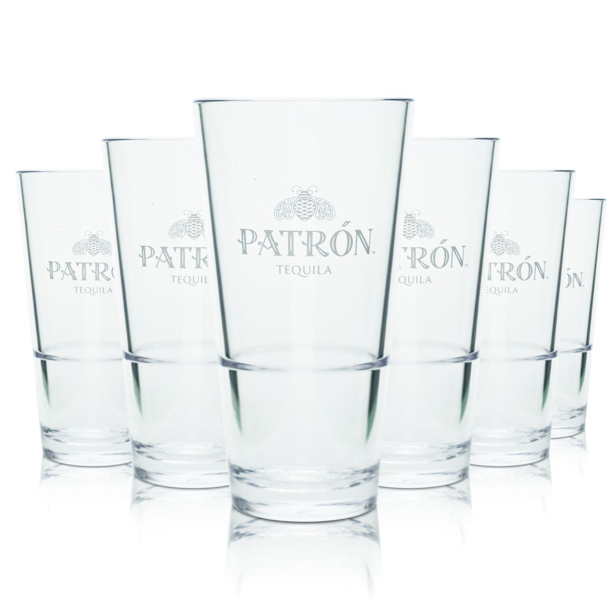 6x Patron Tequila Kunststoff Becherglas 0,38l Mehrweg Plastik Longdrinkgläser