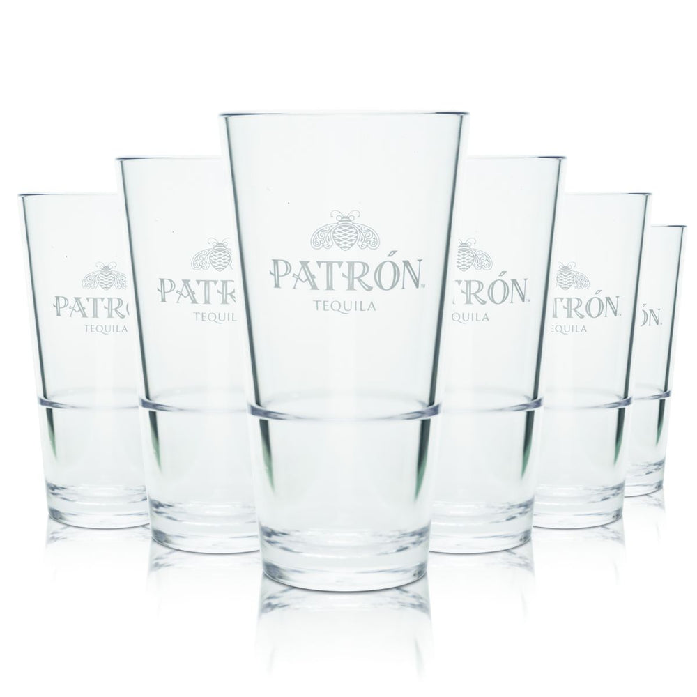 6x Patron Tequila Kunststoff Becherglas 0,38l Mehrweg Plastik Longdrinkgläser