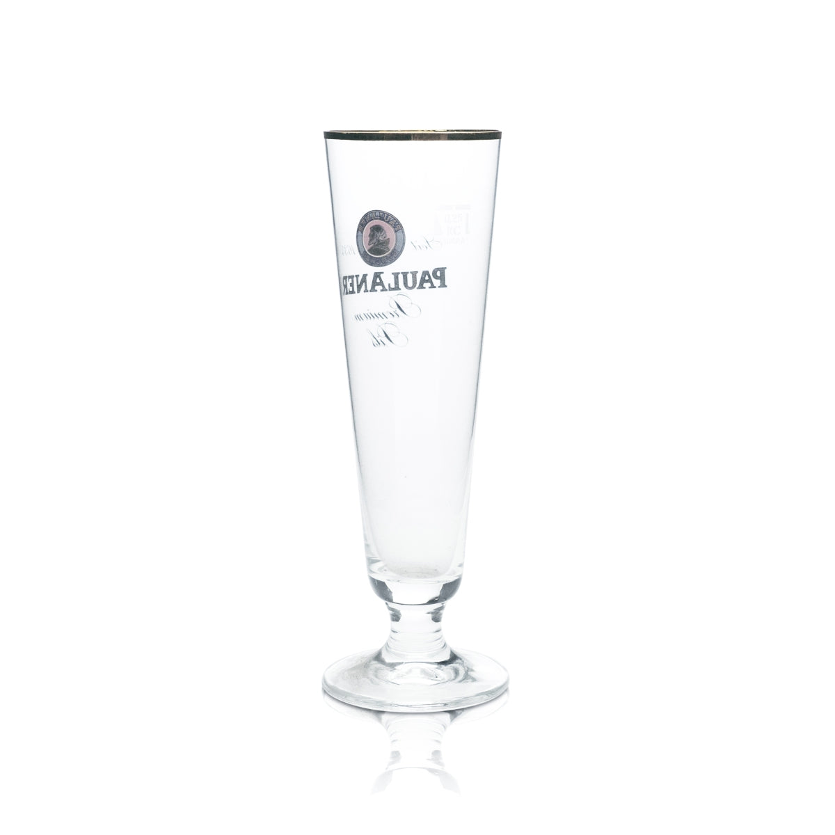 6x Paulaner Bier Glas 0,25l Pokal Tulpe Goldrand Gläser Pils Gastro Brauerei Bar – Ansicht 3