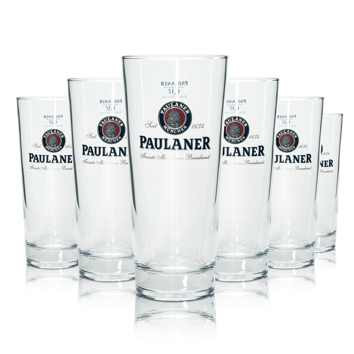 6x Paulaner Bier Glas 0,3l Becher Frankonia Sahm Willi Gläser Helles Brauerei