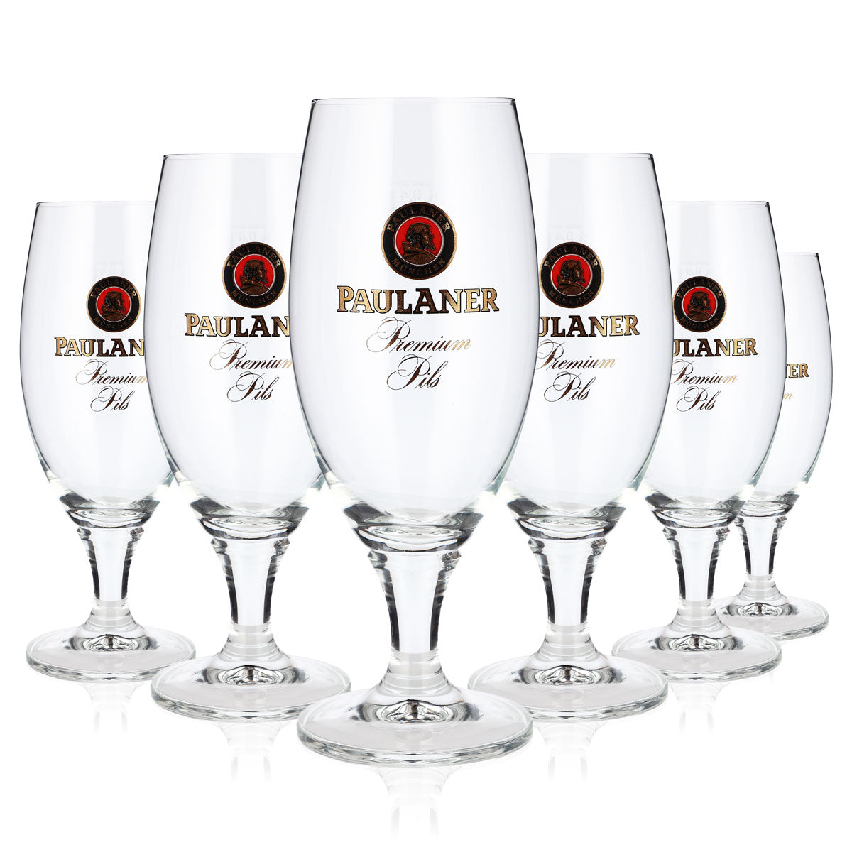 6x Paulaner Bier Glas 0,4l Pokal "Premium Pils" RC Weissbier Pokalglas (6er Set)