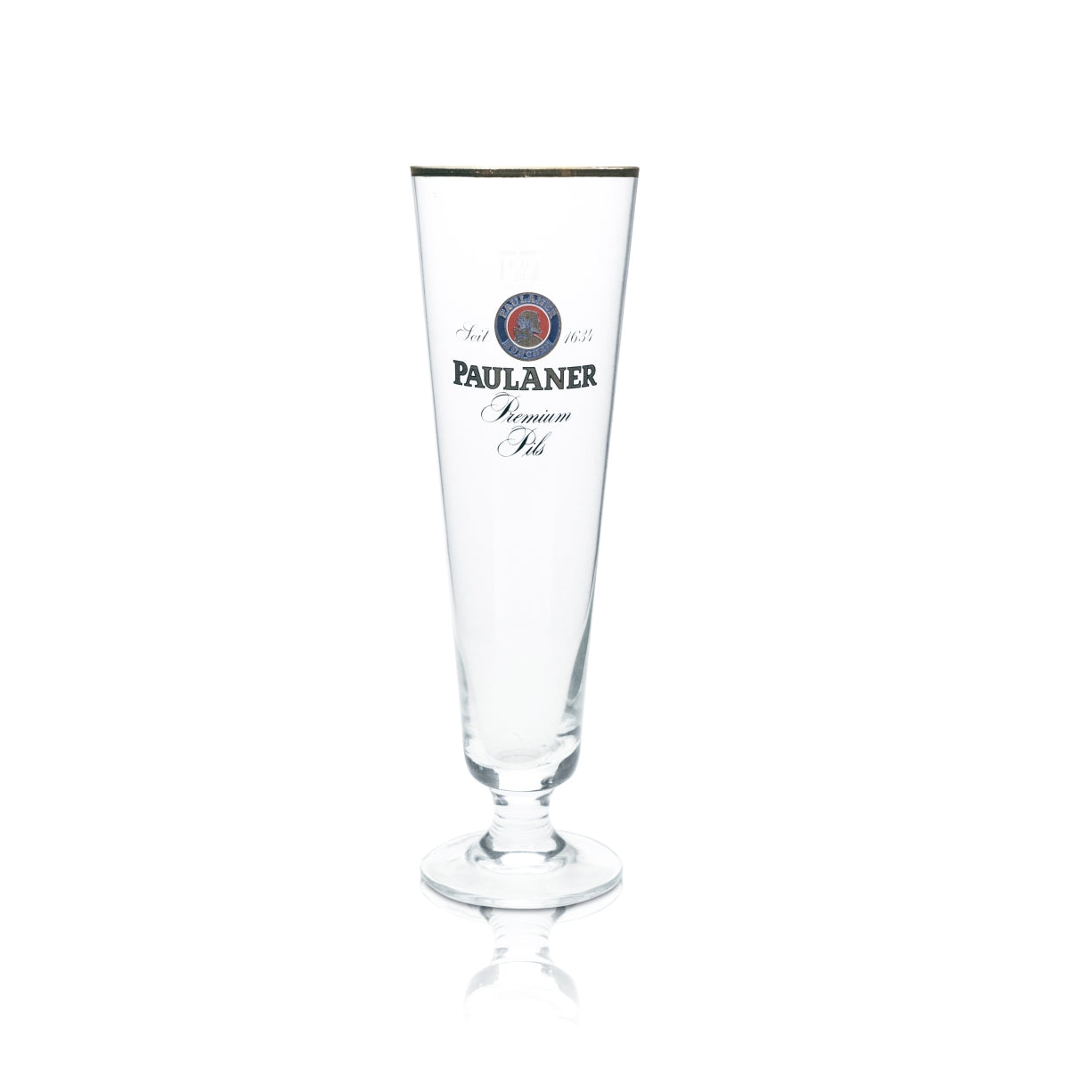 6x Paulaner Bier Glas 0,4l Pokal Tulpe Goldrand Gläser Pils Gastro Brauerei Bar – Ansicht 2
