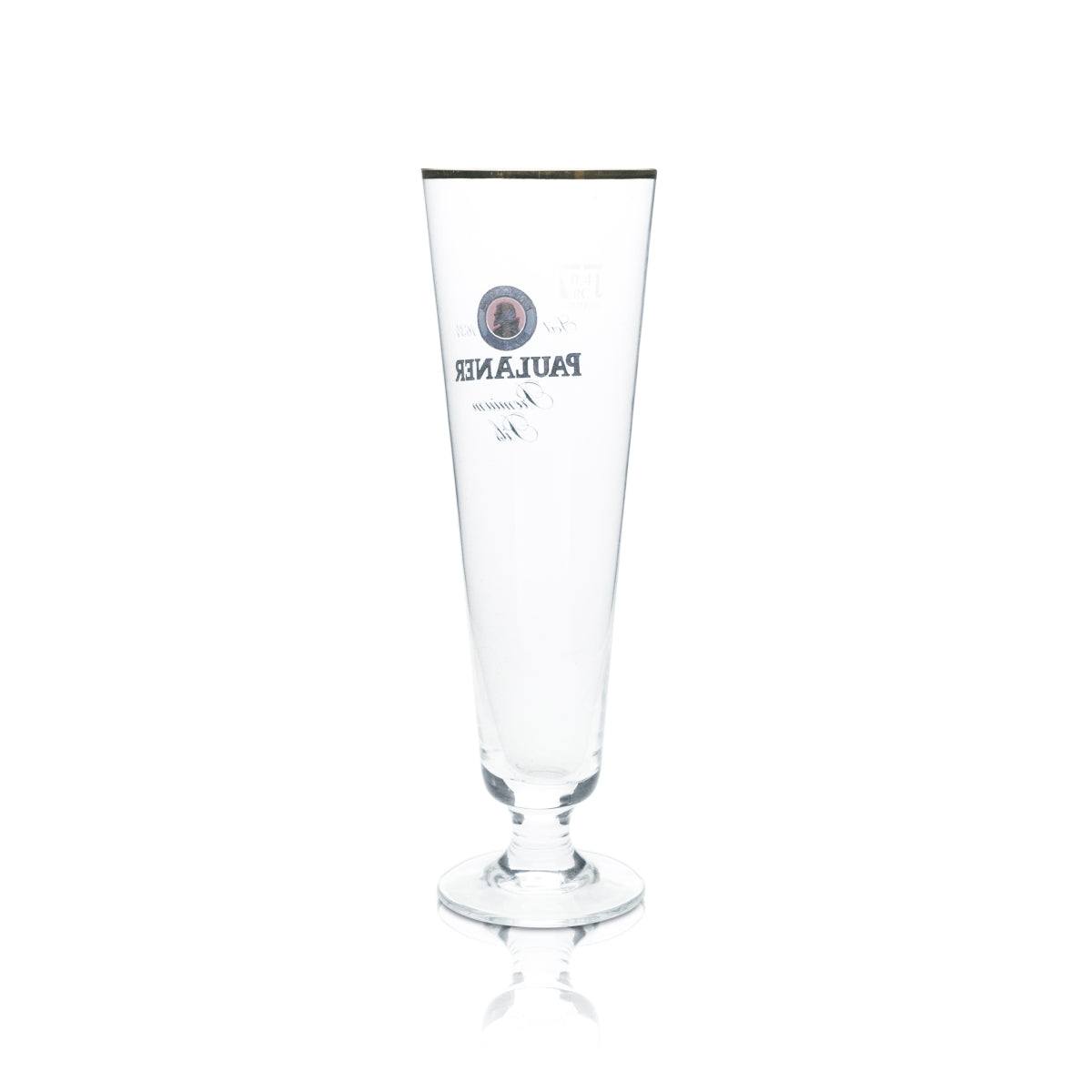 6x Paulaner Bier Glas 0,4l Pokal Tulpe Goldrand Gläser Pils Gastro Brauerei Bar – Ansicht 3