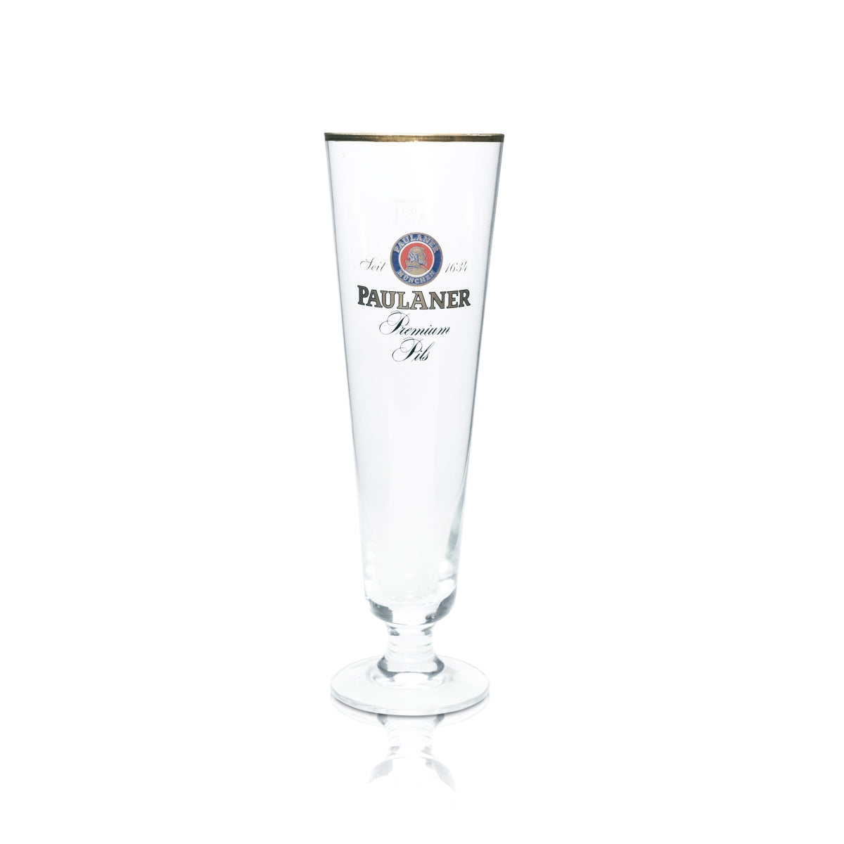6x Paulaner Bier Glas 0,4l Pokal Tulpe Goldrand Gläser Pils Gastro Brauerei Bar – Ansicht 4