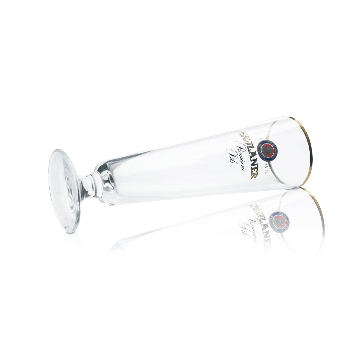 6x Paulaner Bier Glas 0,4l Pokal Tulpe Goldrand Gläser Pils Gastro Brauerei Bar – Ansicht 5