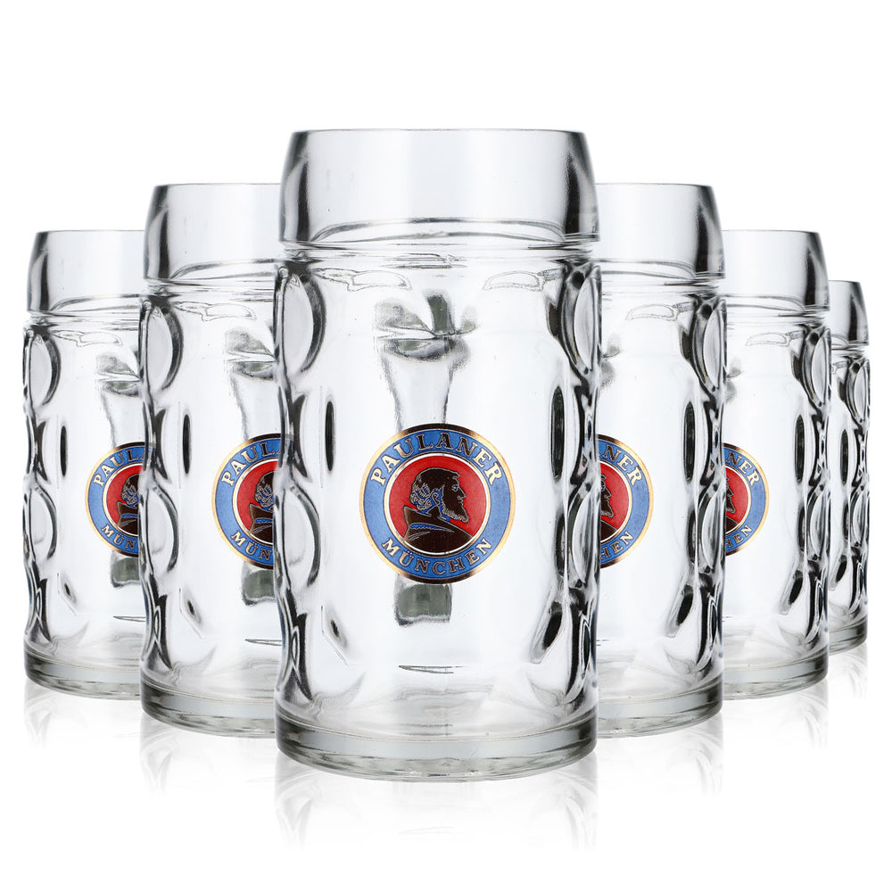 6x Paulaner Bier Glas Bierseidel Bierhumpen 0,5l Krug !!!B-WARE!!! Kontur