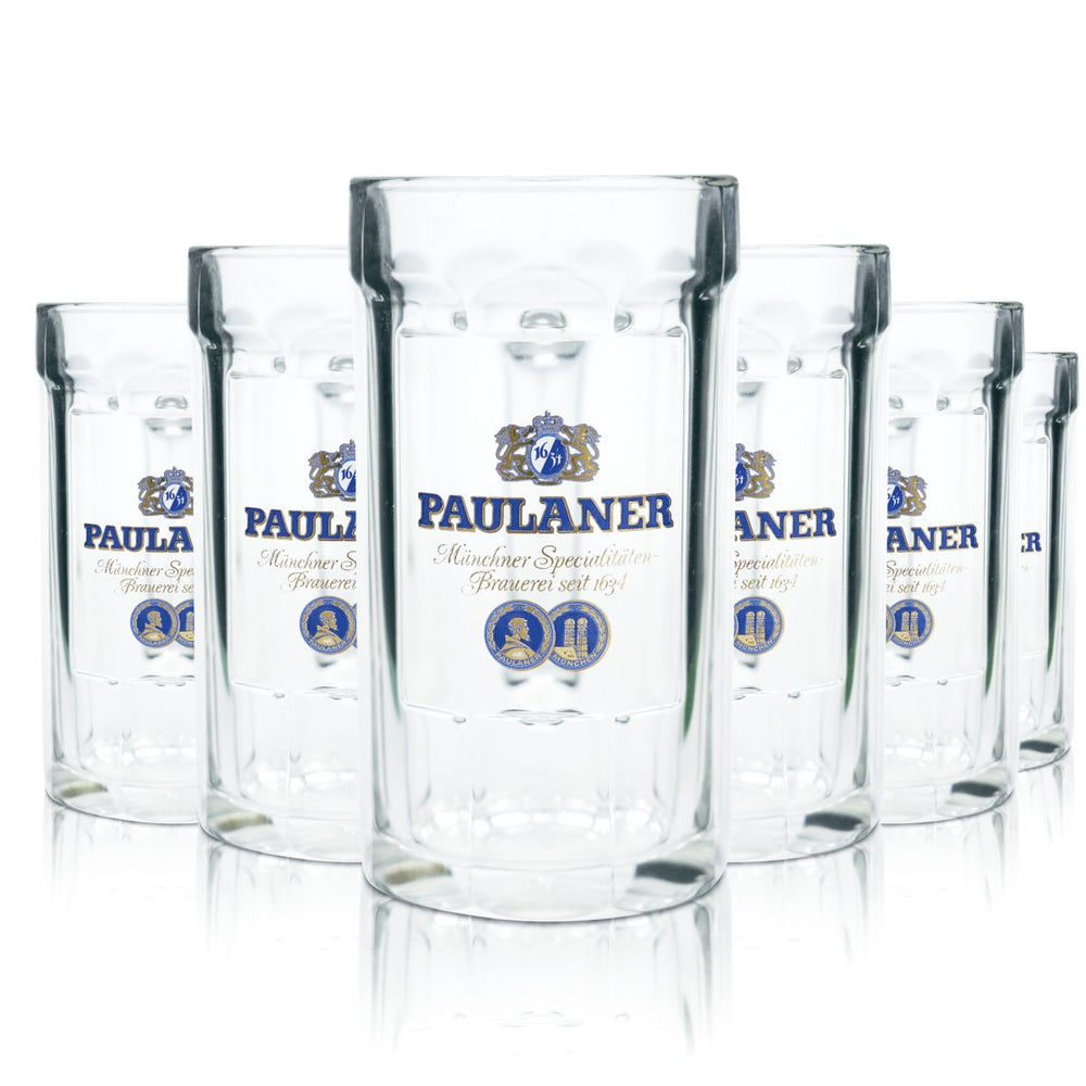 6x Paulaner Bierglas 0,4l Kontur Bierkrug Humpen Seidel Gläser Set Brauerei