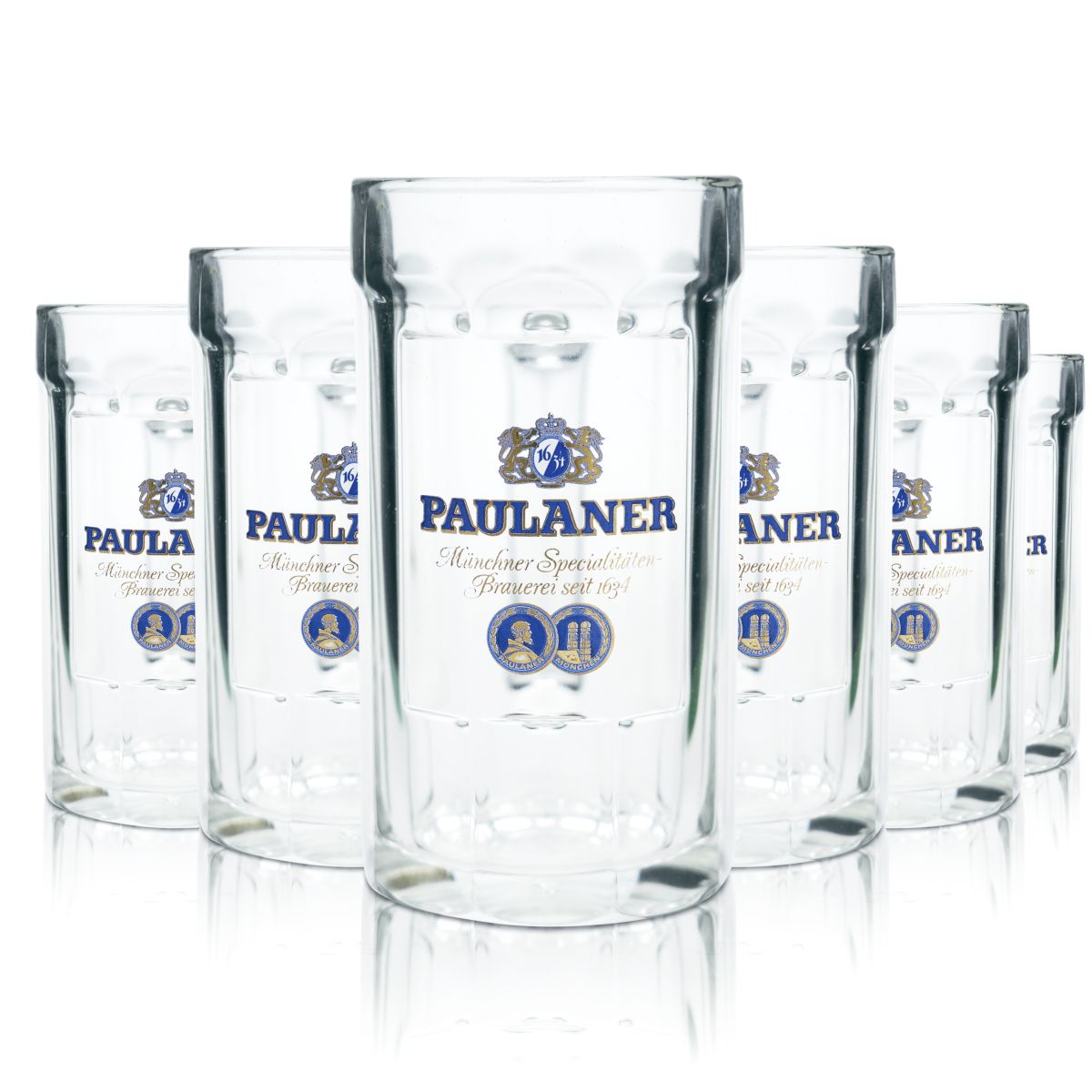 6x Paulaner Bierglas 0,4l Kontur Bierkrug Humpen Seidel Gläser Set Brauerei