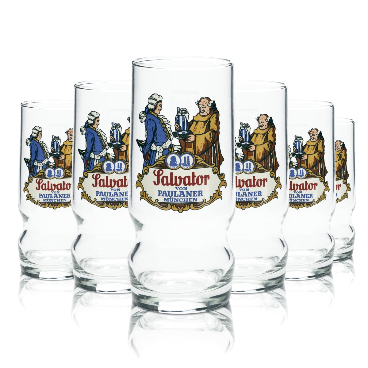 6x Paulaner Glas 0,25l Bier Becher Gläser Salvator Brauerei Bayern Sammler Bar